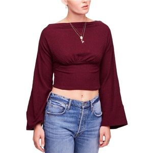 Free People Crazy On You Thermal Crop Top